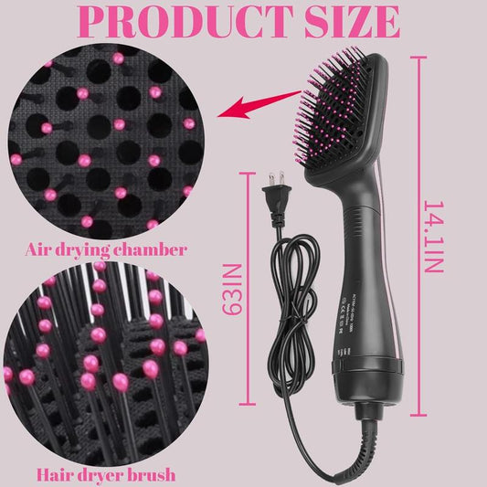 3-in-1 Hair Dryer Brush and Styler: Negative Ion Hot Air Tool for Straightening, Drying, and Smoothing